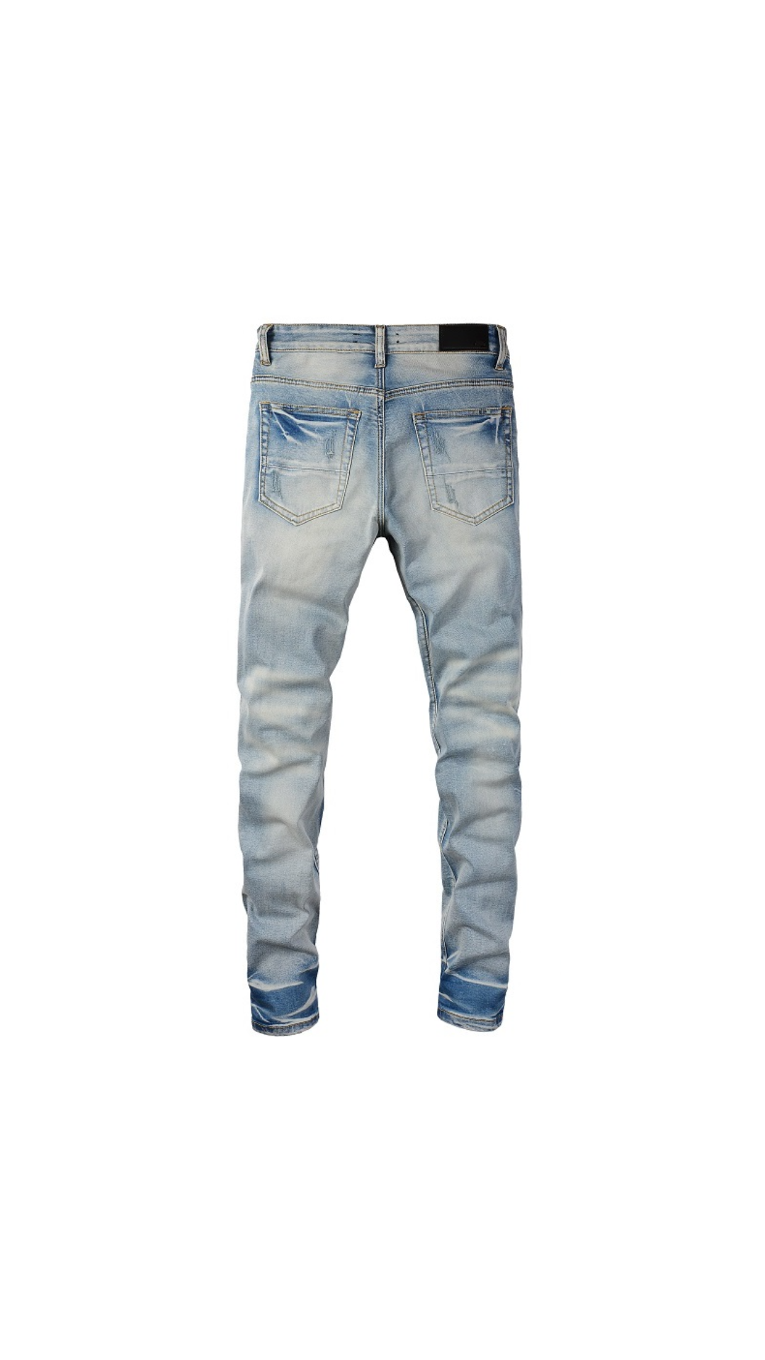 Leather Patch Light Blue Jeans