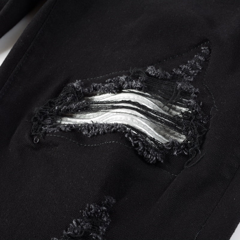 White Patch Black Jeans