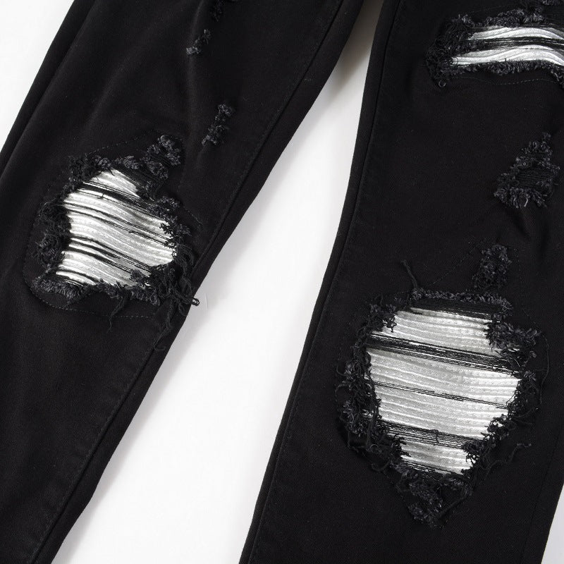 White Patch Black Jeans