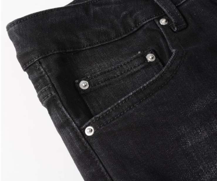 Red Patch Black Jeans