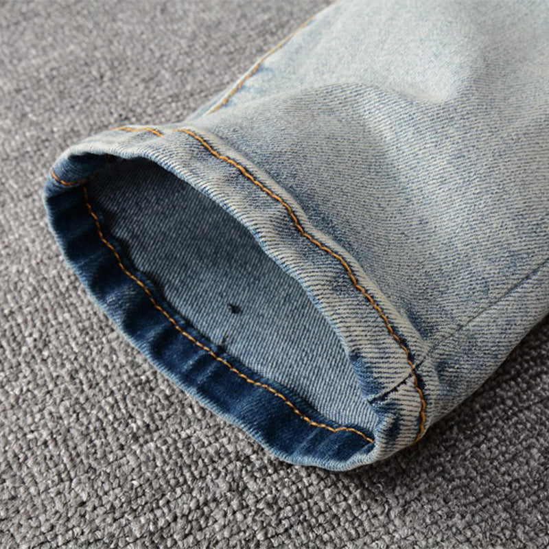 Black Bandana Washed Blue Jeans