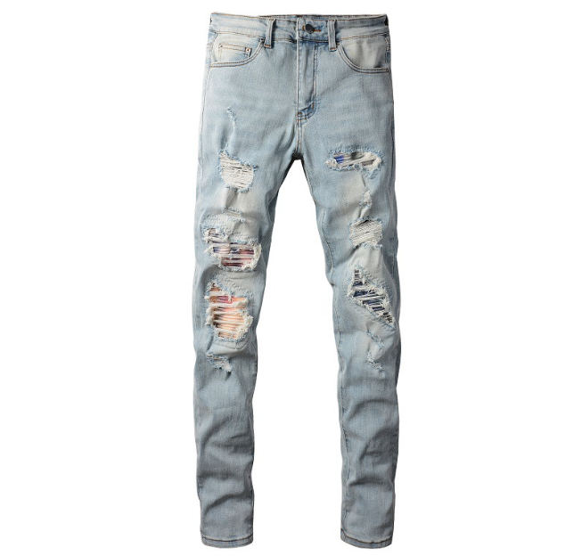 Colorful ripped jeans sale