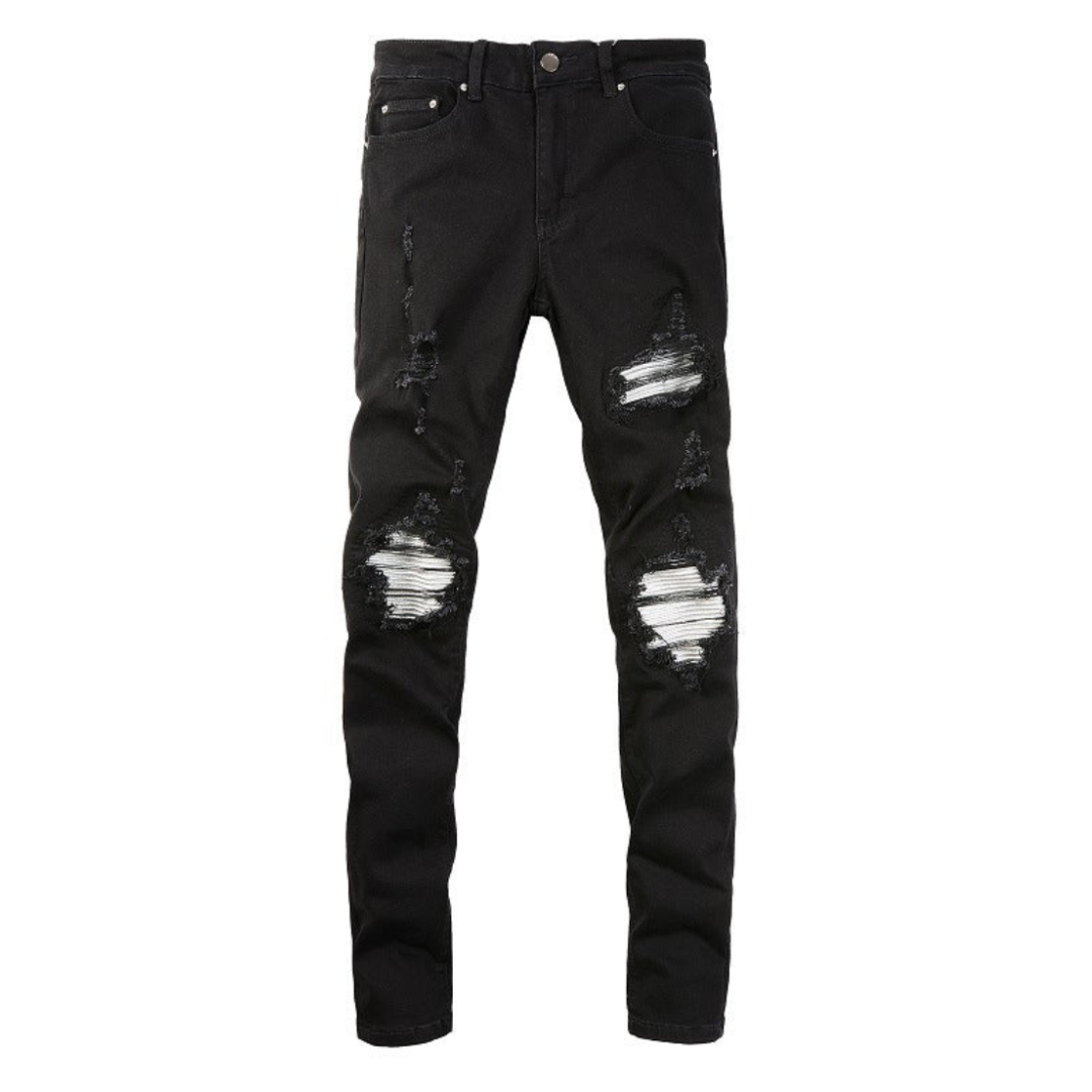 White Patch Black Jeans