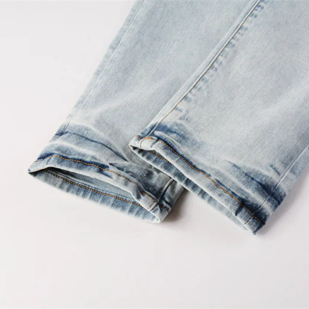 Painted Design Light Blue Jeans