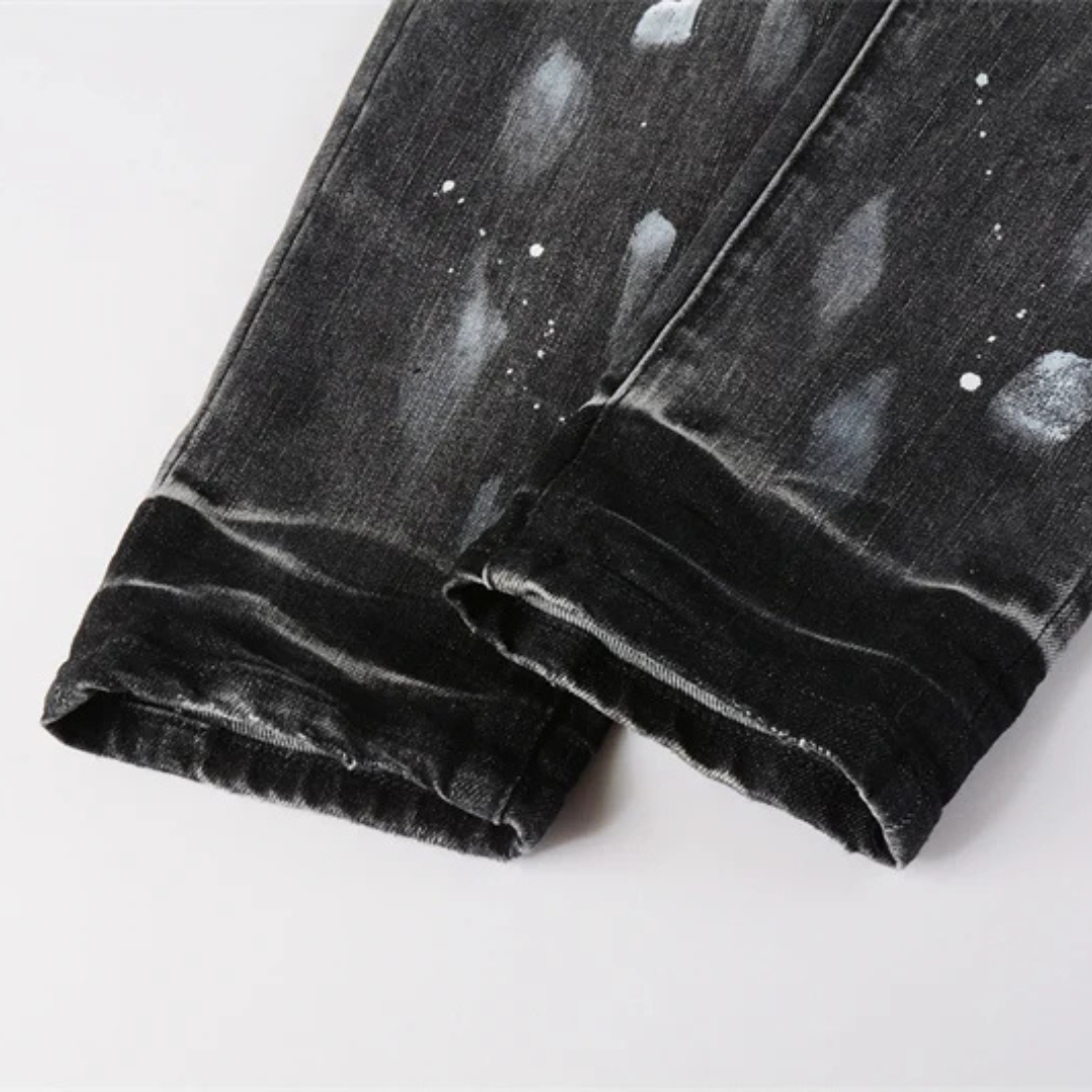 Painted Washed Grey Jeans