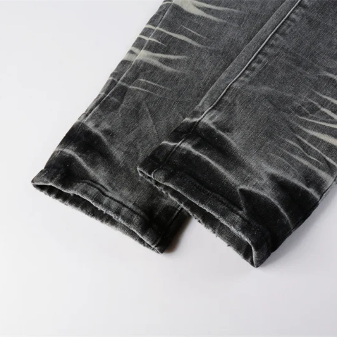Washed Stripes Grey Jeans