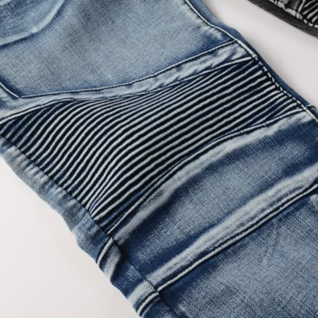 Two Tone Biker Jeans