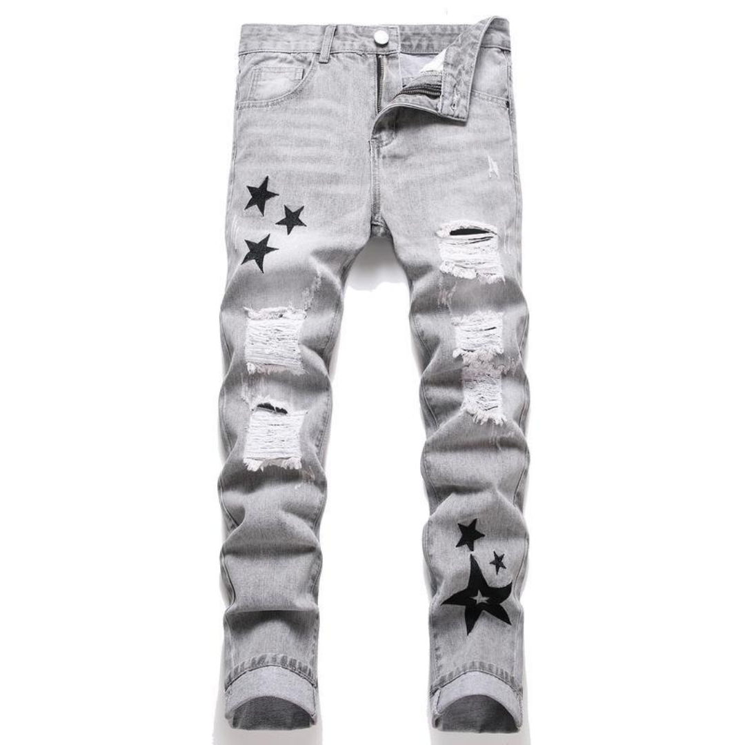 Black Stars Grey Jeans