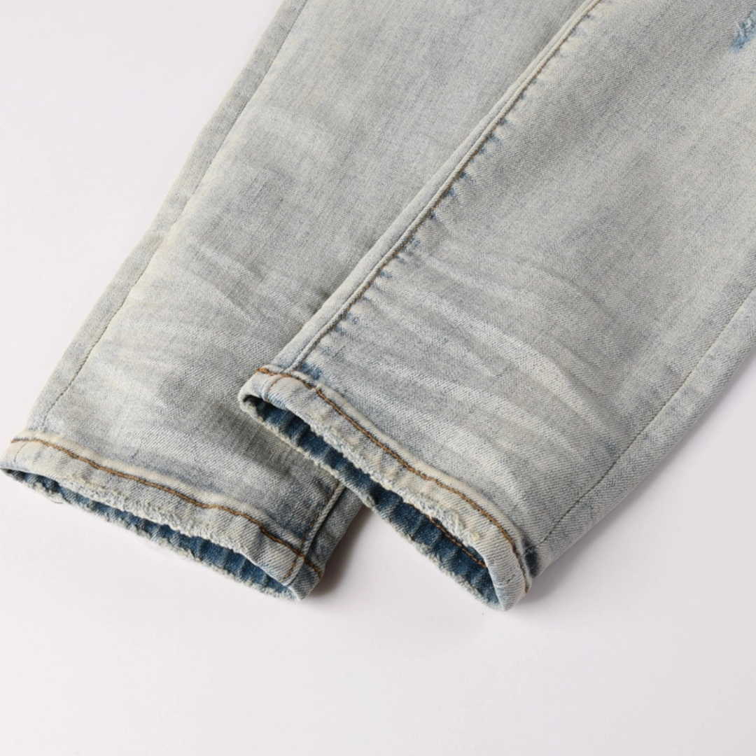 Red Patch Light Blue Jeans