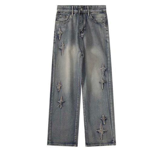 Crosses Baggy Grey Jeans