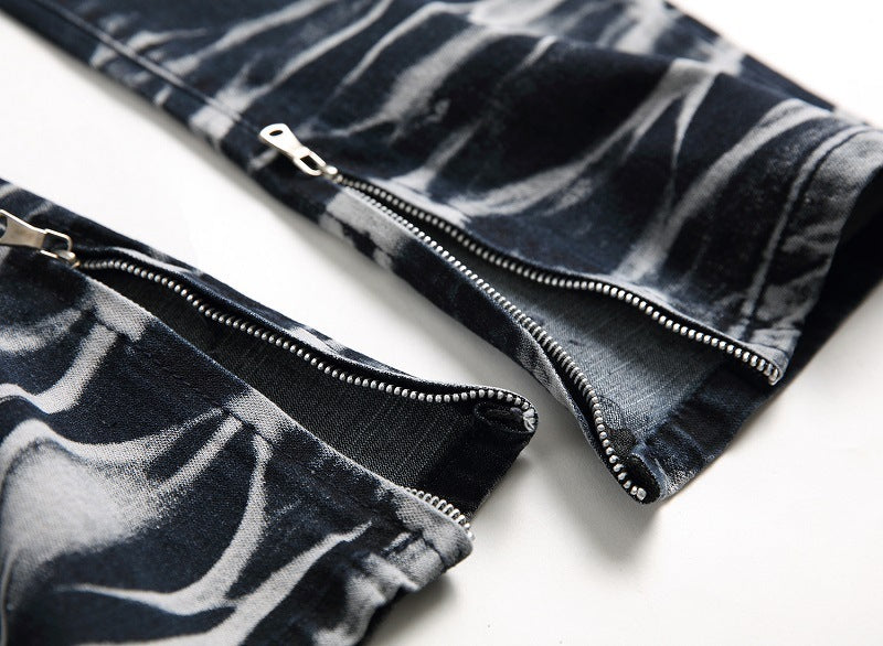 Two Tone Zipper Jeans