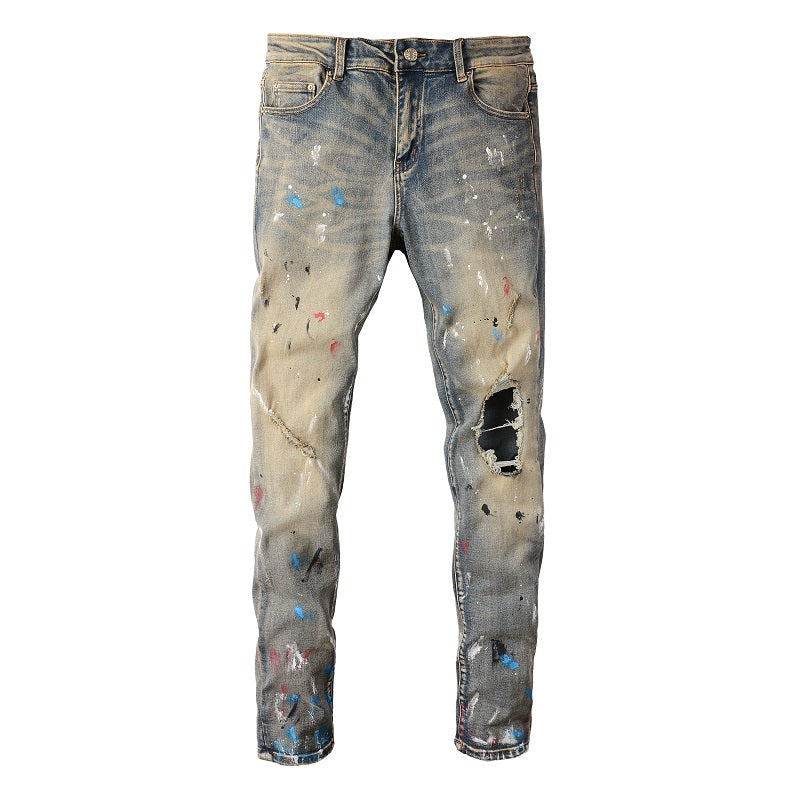 Washed Painted Jeans