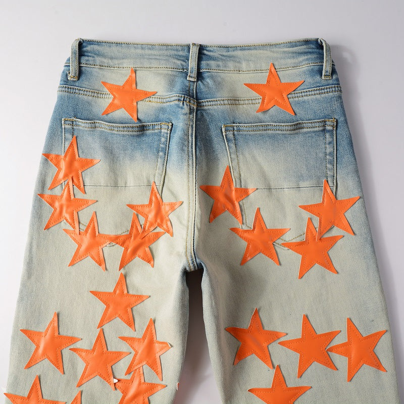 Orange Stars Jeans