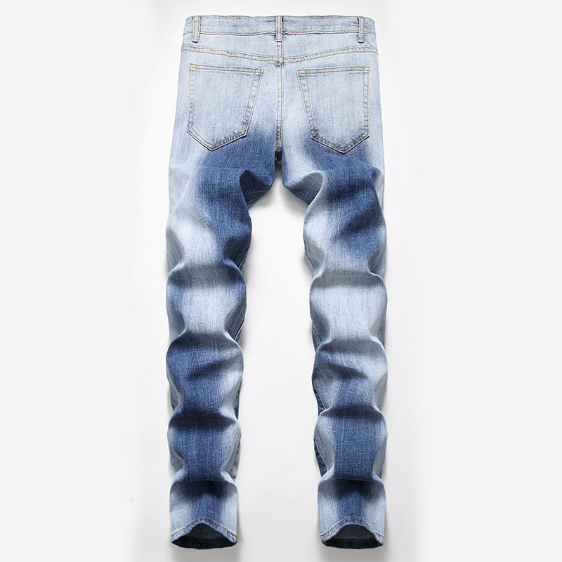 Scratch Washed Blue Jeans