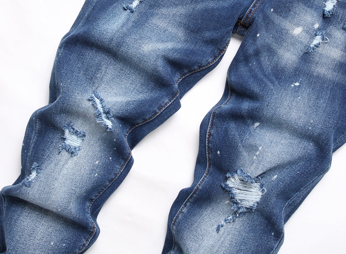 Paint Splash Ripped Blue Jeans