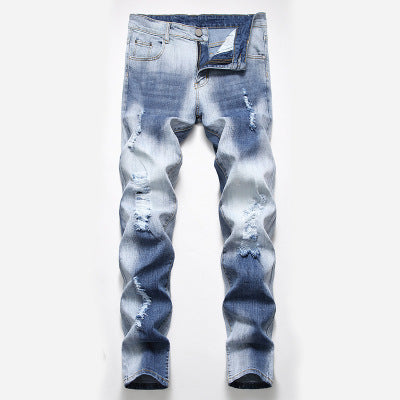 Scratch Washed Blue Jeans