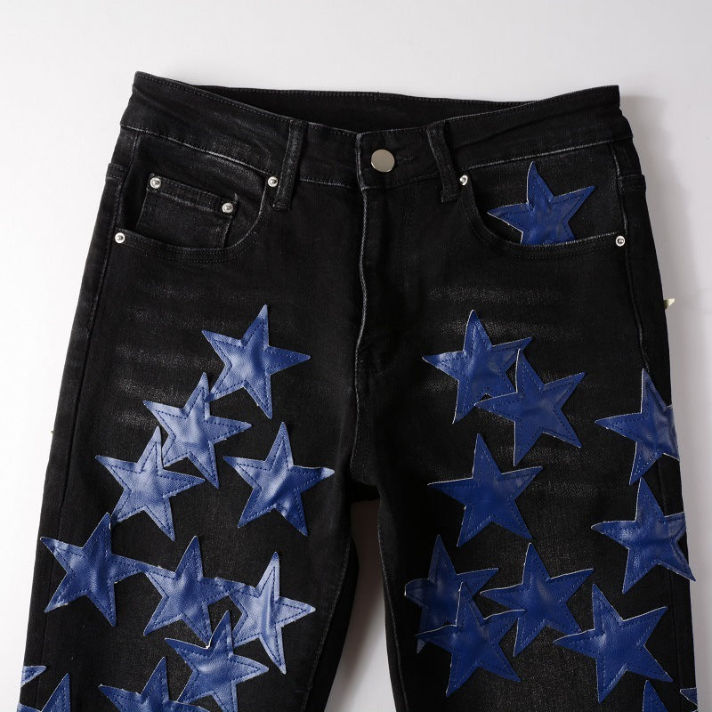 Blue Stars Black Jeans