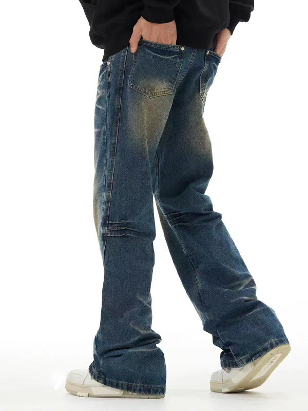 Washed Dark Blue Baggy Jeans