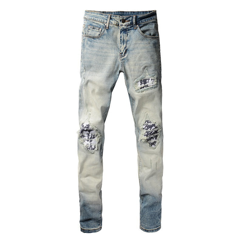 Graffiti Patch Light Blue Jeans