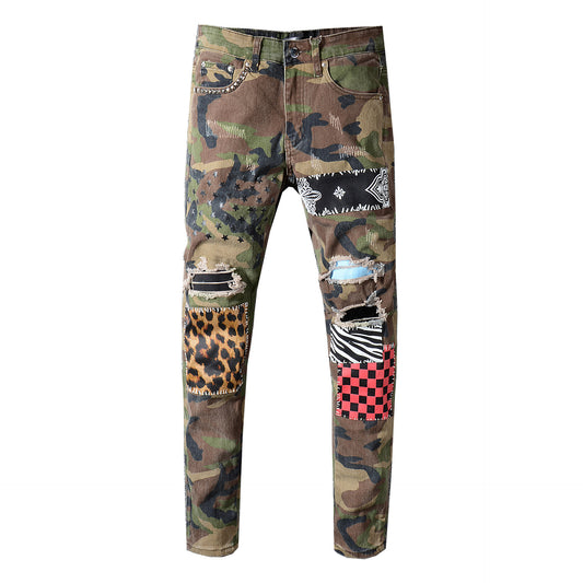 Camo Patch Printed Jeans