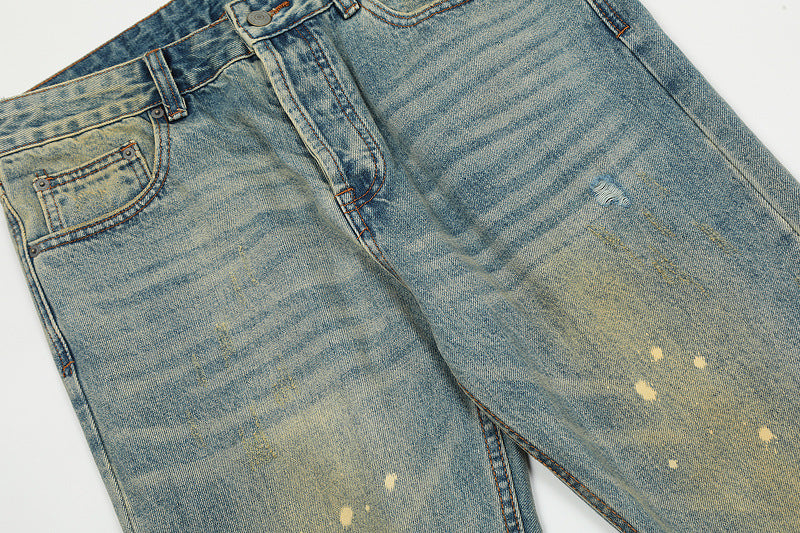 Paint Splash Washed Flared Jeans