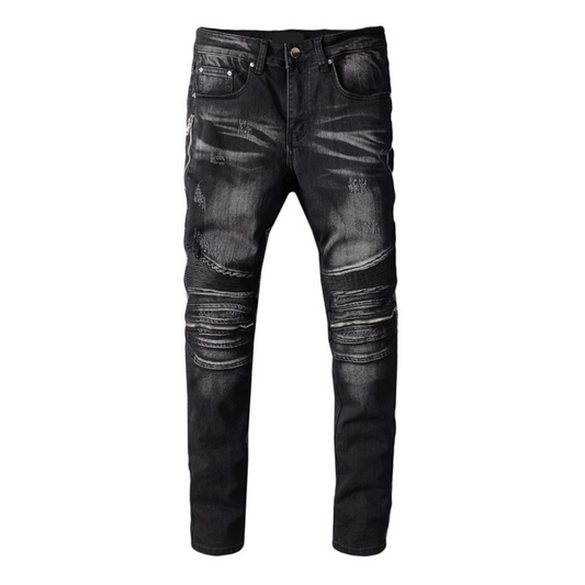 Biker Black Jeans