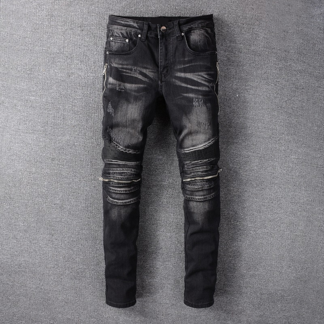 Biker Black Jeans