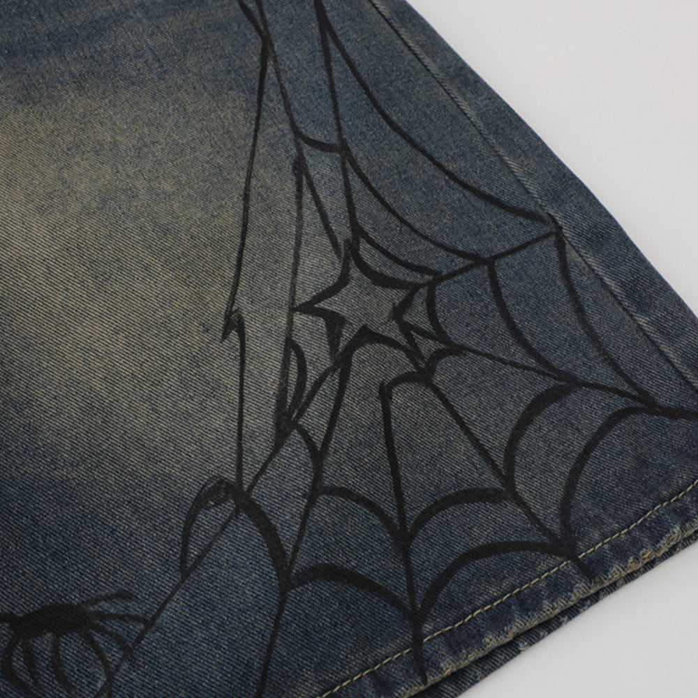 Y2K Spider Short Jeans