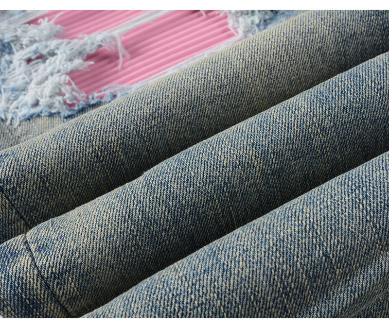 Light Pink Patch Washed Jeans