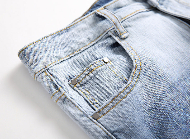 Scratch Washed Blue Jeans