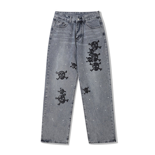 Y2K Skull Baggy Jeans