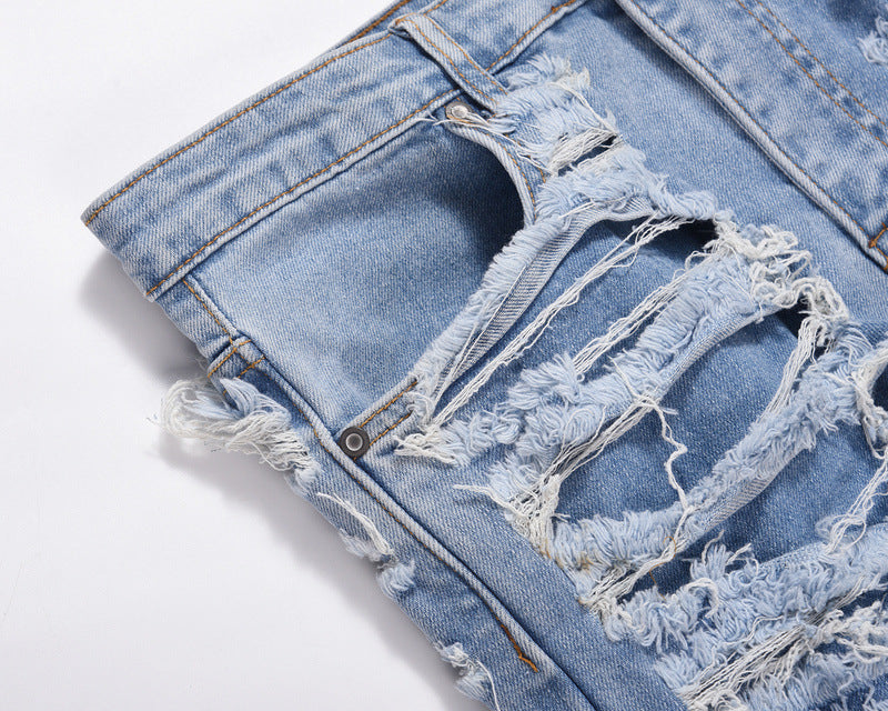 Distressed Straight Jeans