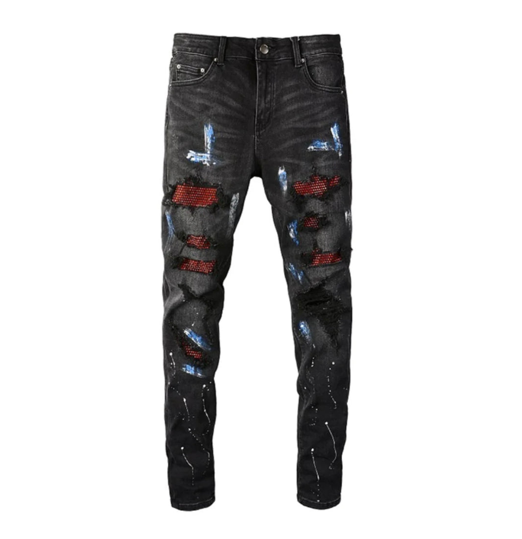 LUXE 1000+ DIAMANTÉ BLACK JEANS
