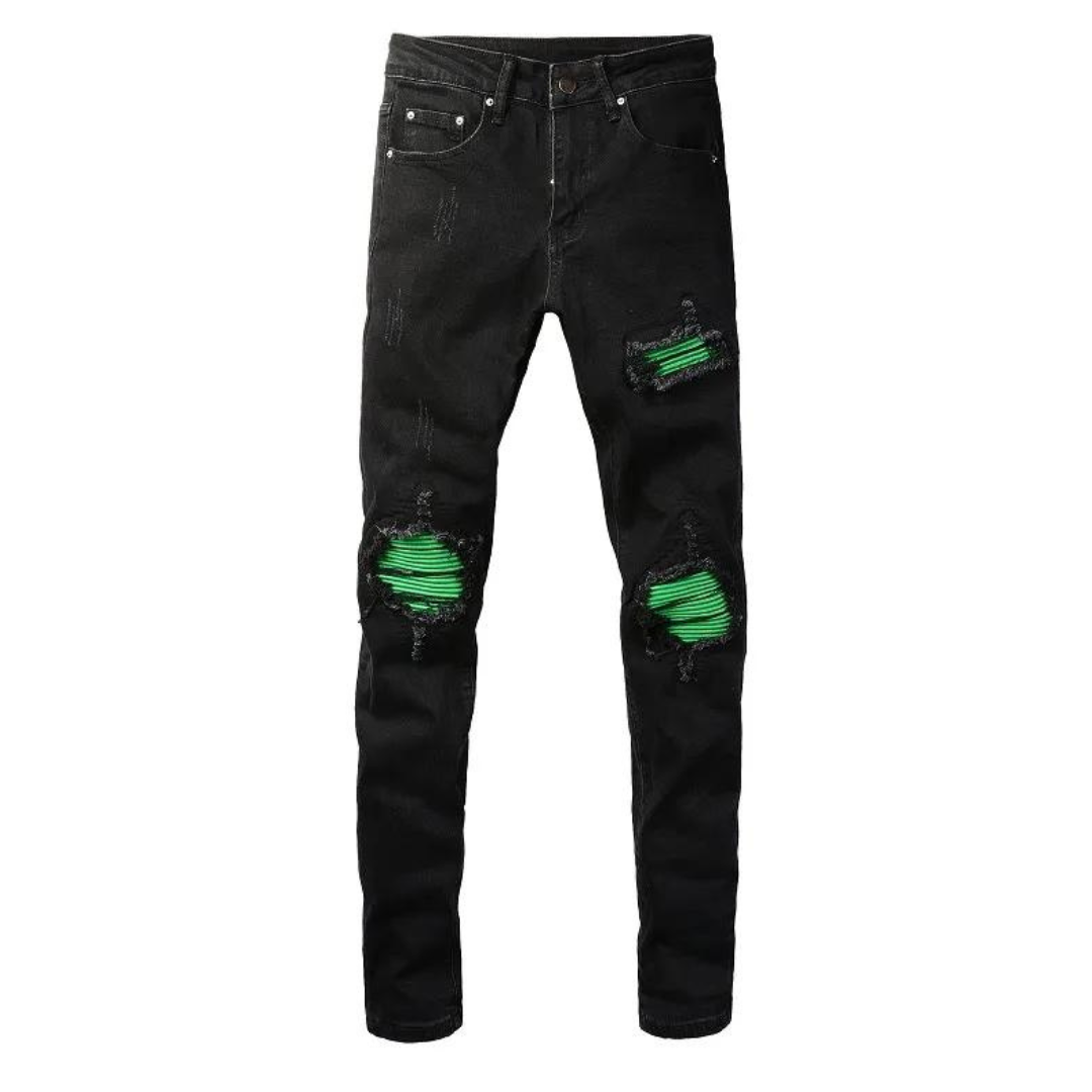 Green Patch Jeans