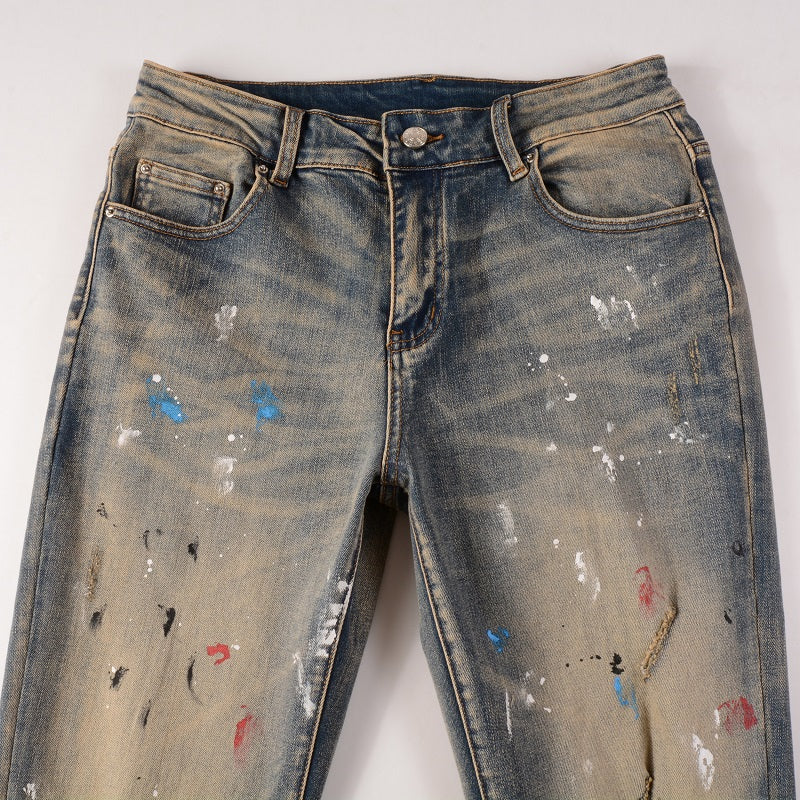 Washed Painted Jeans