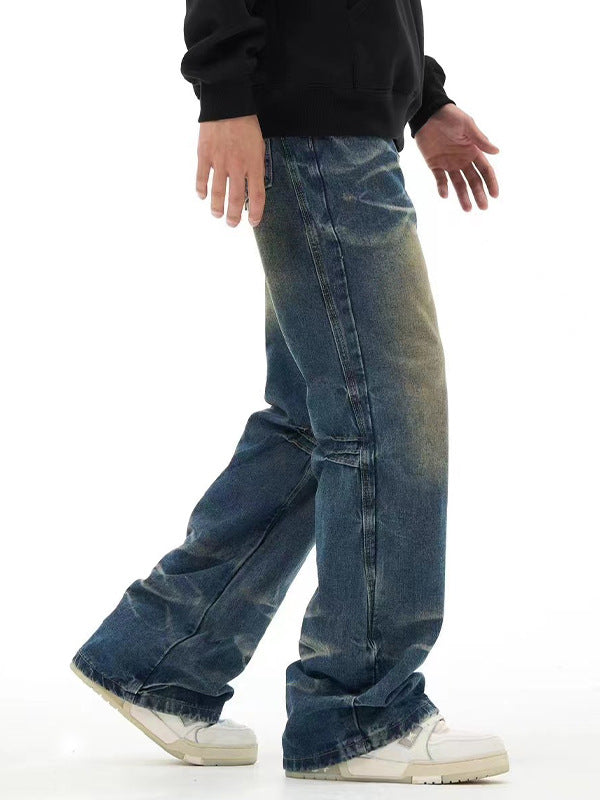 Washed Dark Blue Baggy Jeans