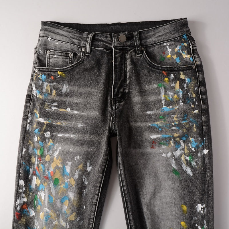 Painted Washed Black Jeans