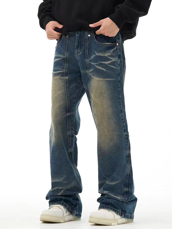 Washed Dark Blue Baggy Jeans