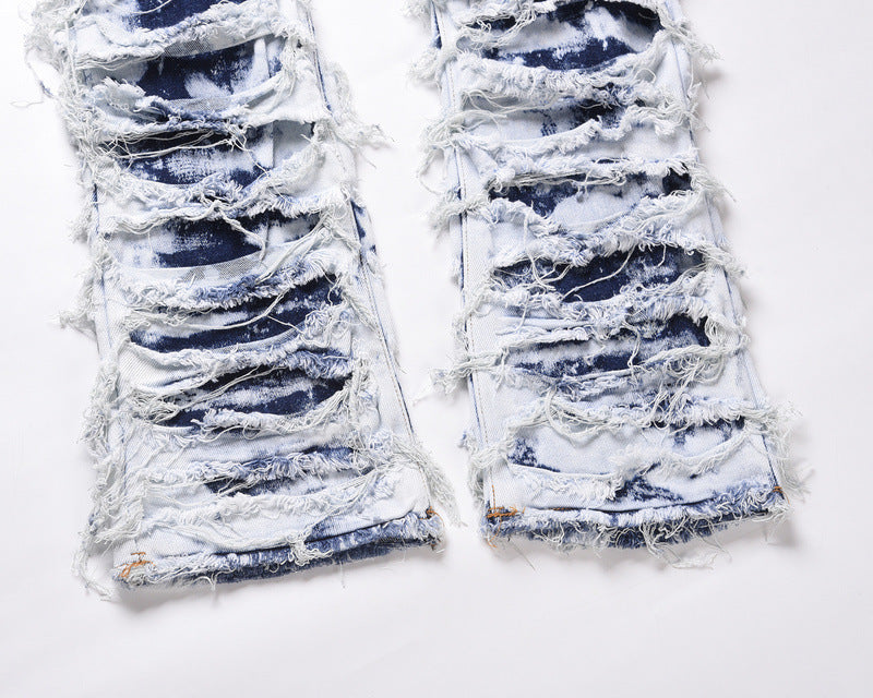 Distressed Straight Jeans