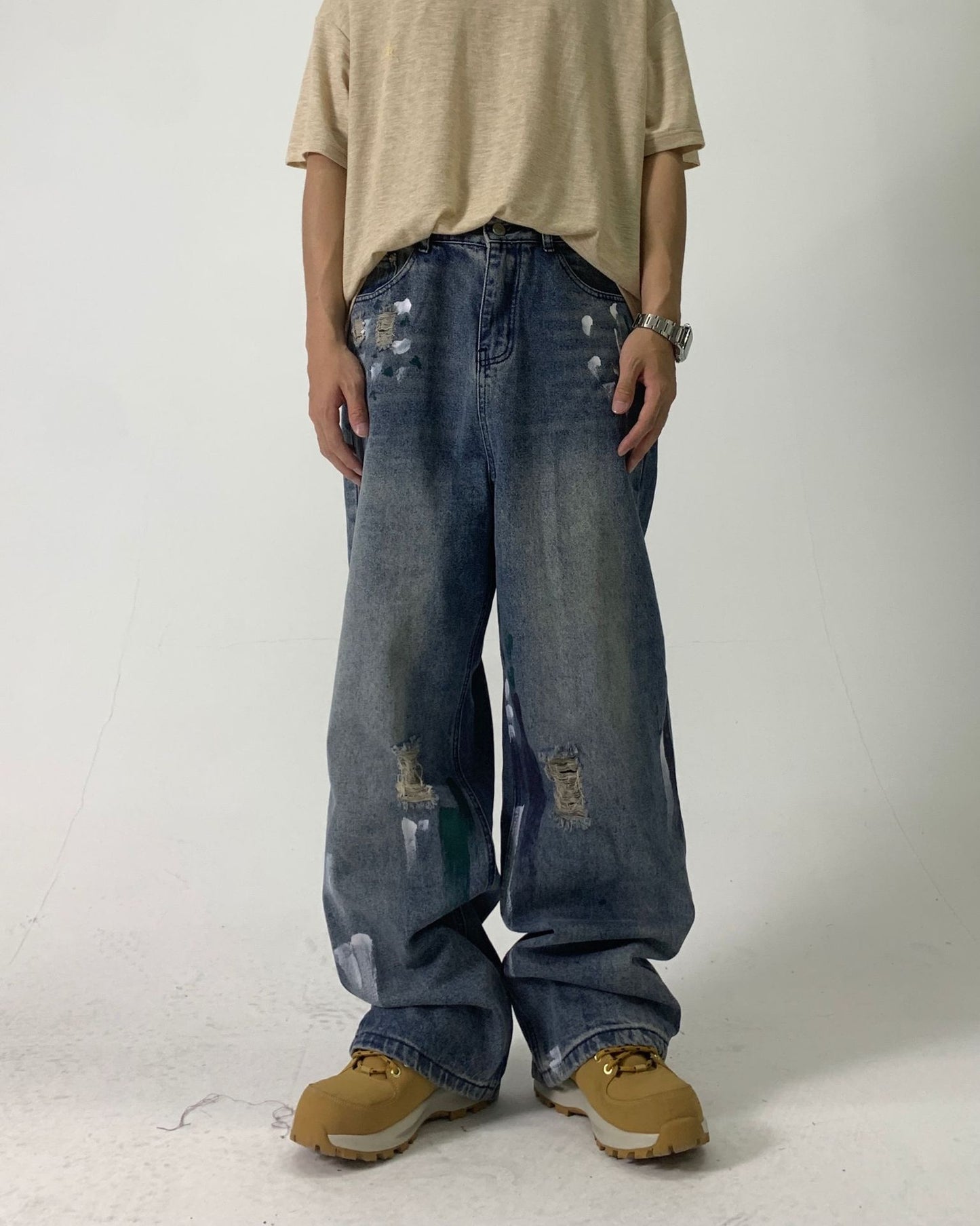 Painted Baggy Jeans