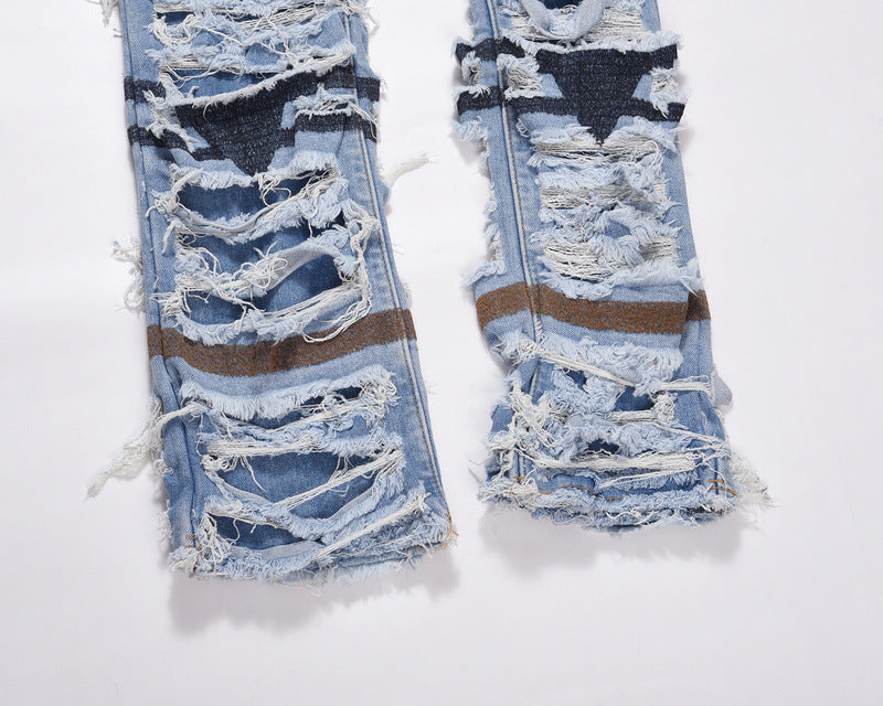 Distressed Straight Jeans