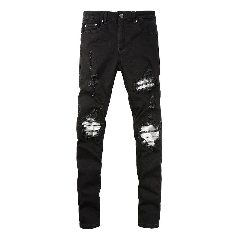 White Patch Black Jeans – Jeanfluence