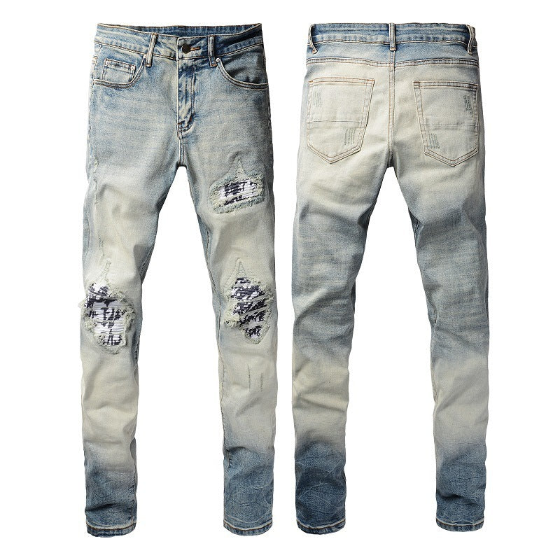 Graffiti Patch Light Blue Jeans