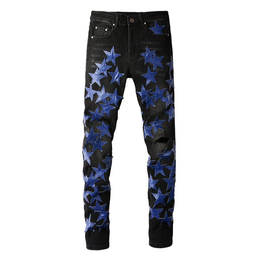 Blue Stars Black Jeans