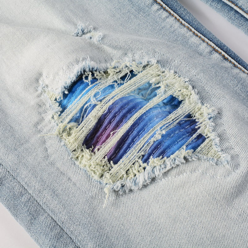 Colorful Gradient Patch Jeans