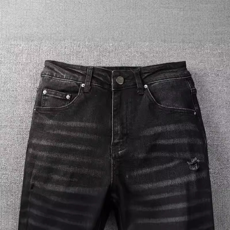 Painted Design Black Jeans