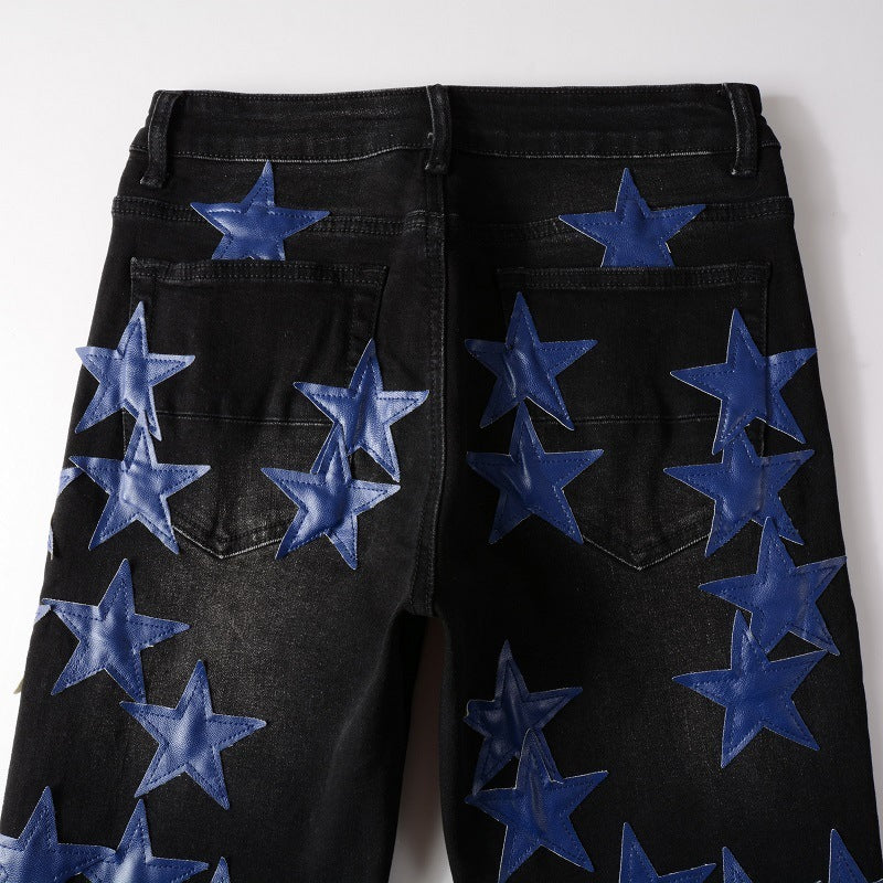 Blue Stars Black Jeans