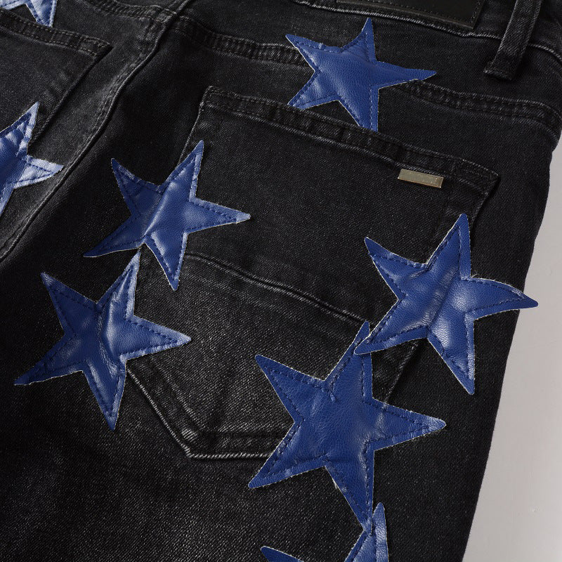 Blue Stars Black Jeans