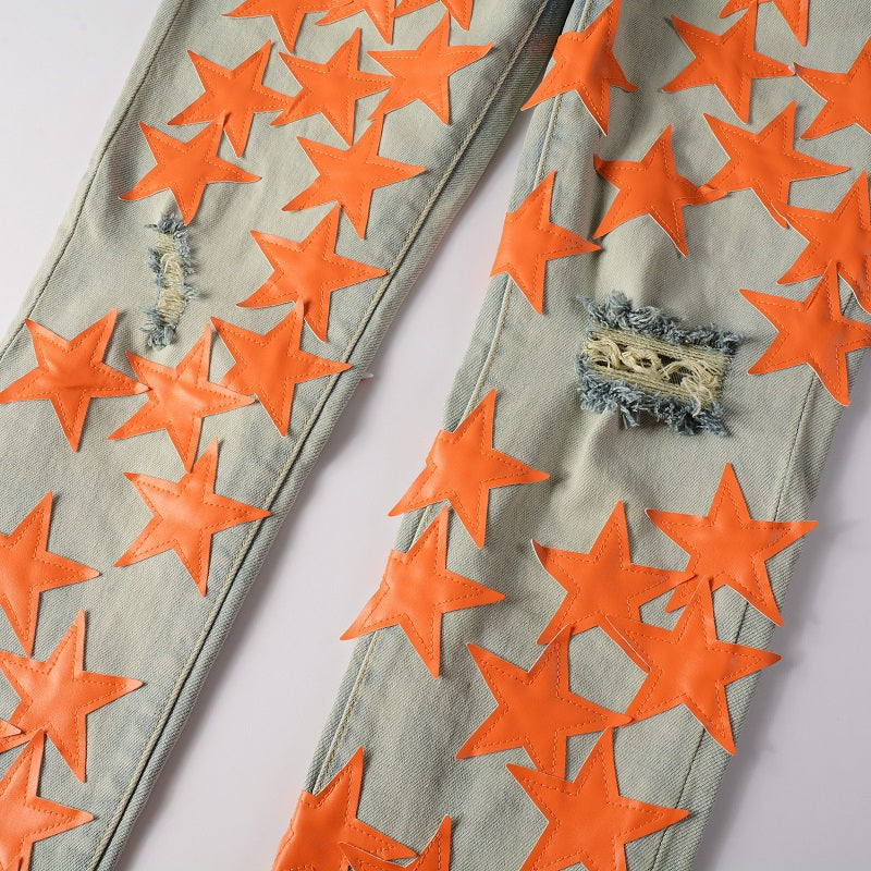 Orange Stars Jeans