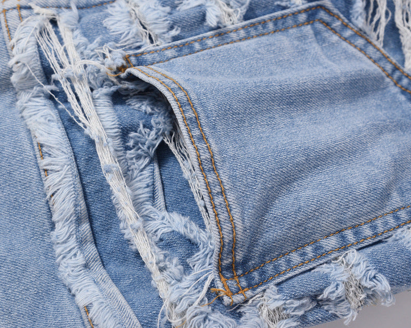 Distressed Straight Jeans